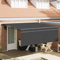 vidaXL Rama markizy Żółty i Biały 350 x 250 cm Poliester z powłoką PU
