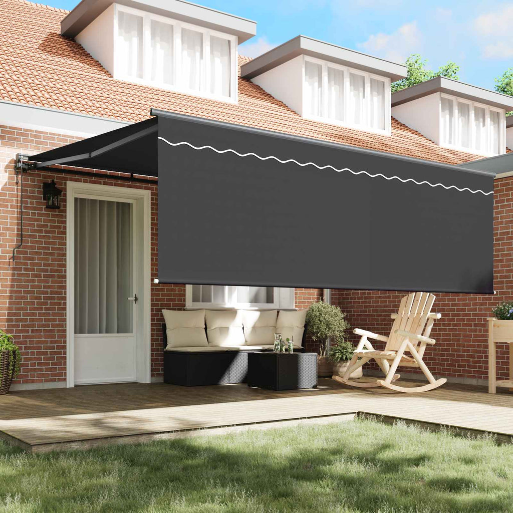 vidaXL Rama markizy Żółty i Biały 350 x 250 cm Poliester z powłoką PU