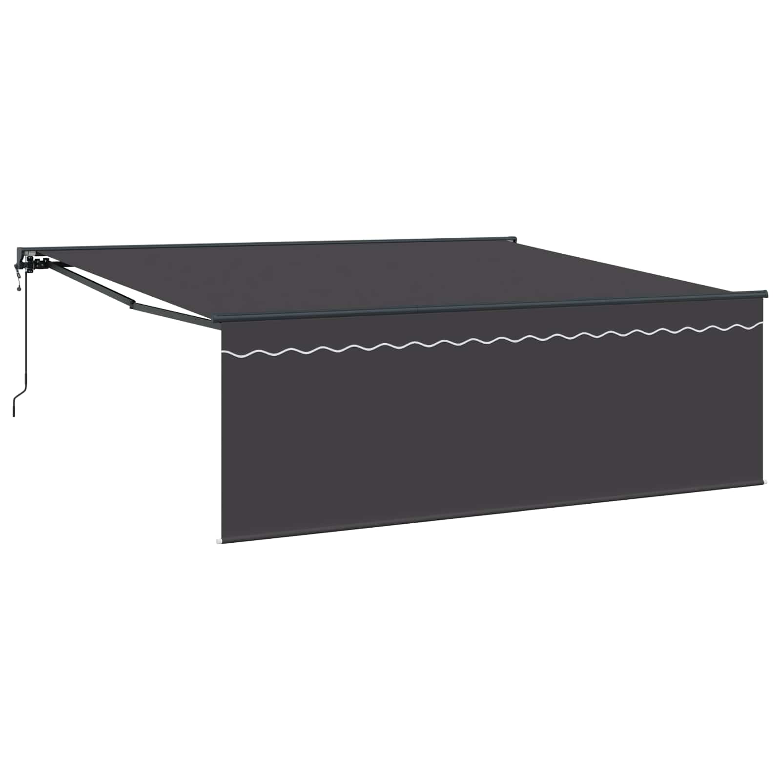 vidaXL Rama markizy Żółty i Biały 350 x 250 cm Poliester z powłoką PU