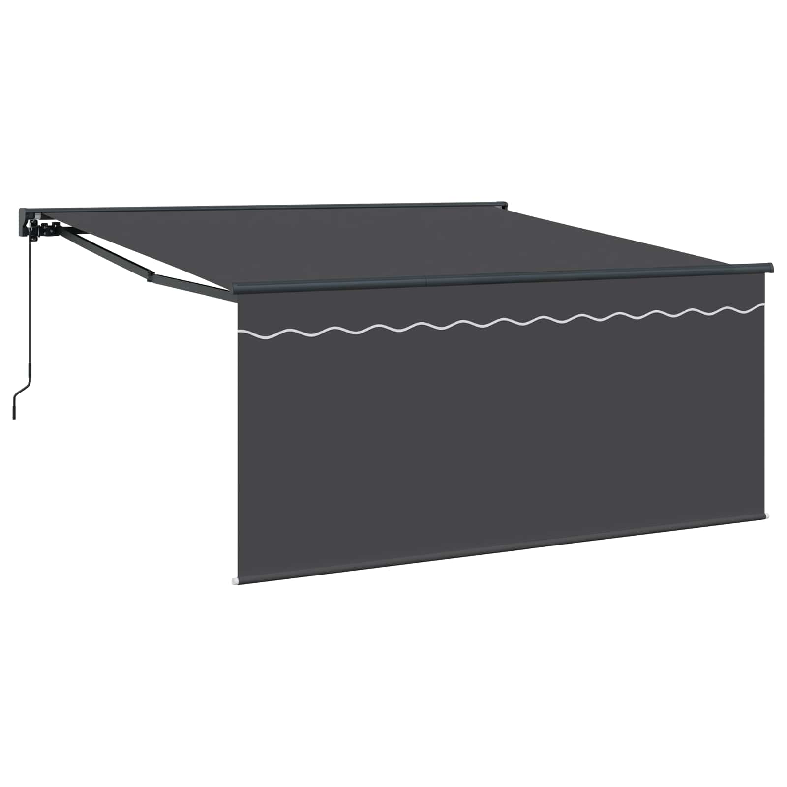 vidaXL Markiza zwijana Antracyt 350 x 250 cm Poliester i aluminium