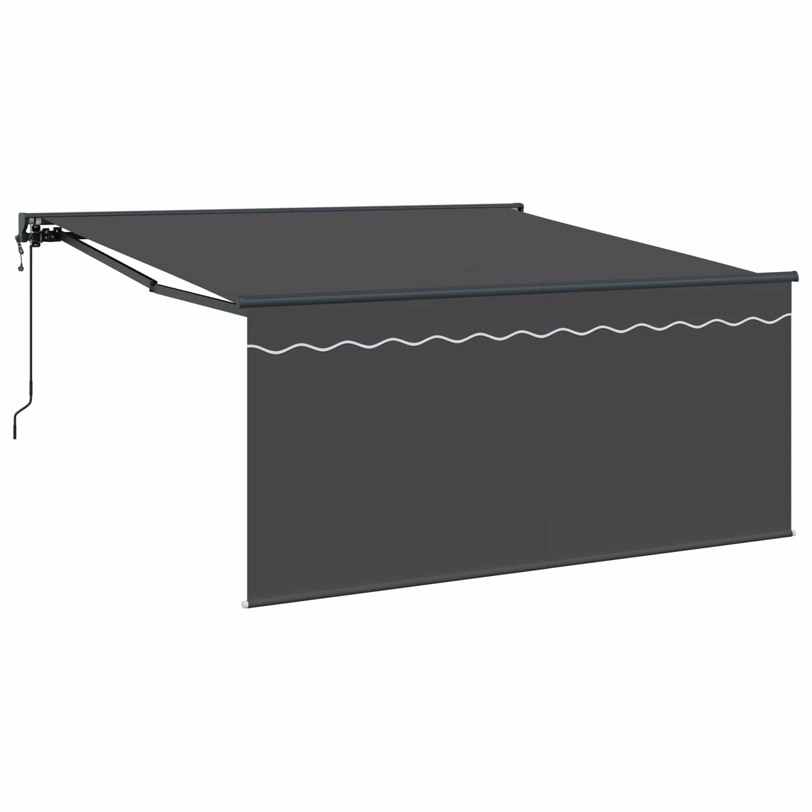 vidaXL Markiza zwijana Antracyt 350 x 250 cm Poliester i aluminium