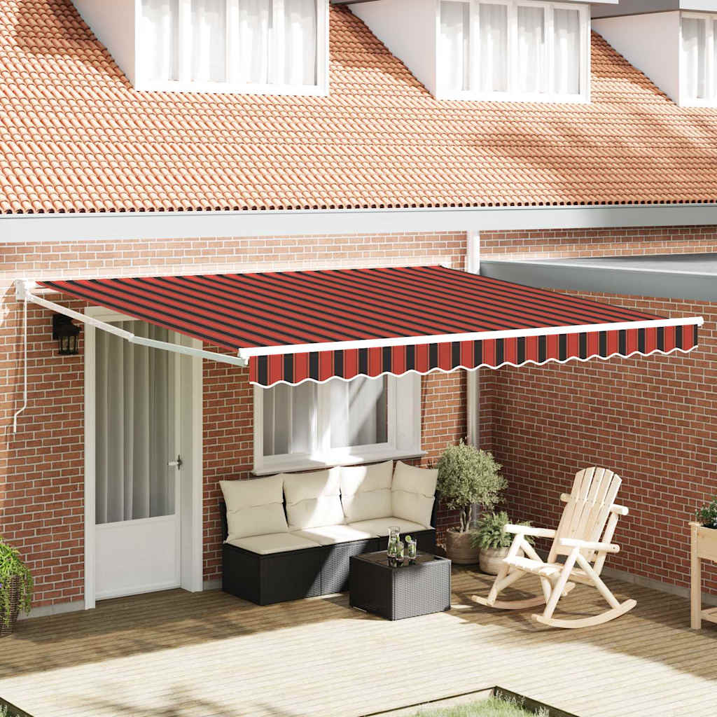 vidaXL Markiza Czerwony i Czarny 350 x 250 x 165 cm Poliester
