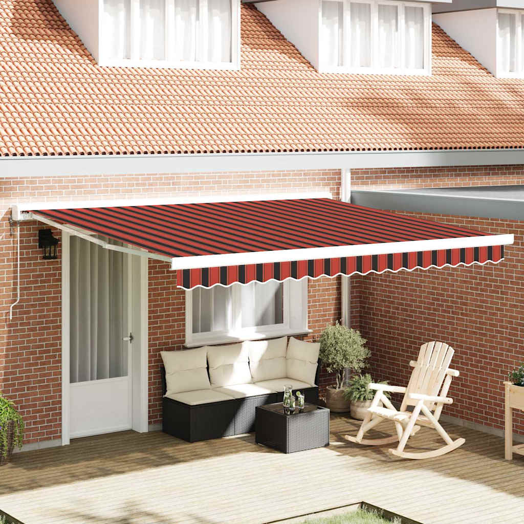 vidaXL Markiza wysuwana pomarańczowy i brązowy 350 x 250 cm