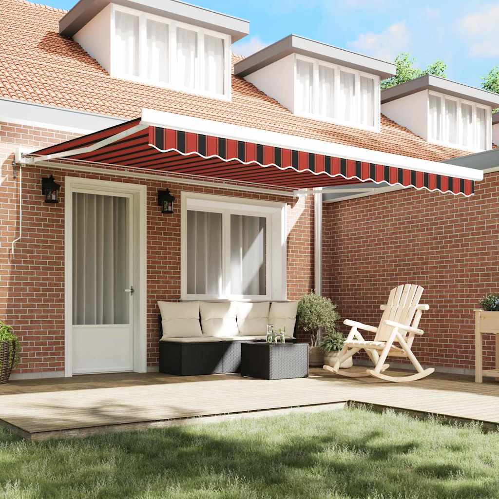 vidaXL Markiza wysuwana pomarańczowy i brązowy 350 x 250 cm