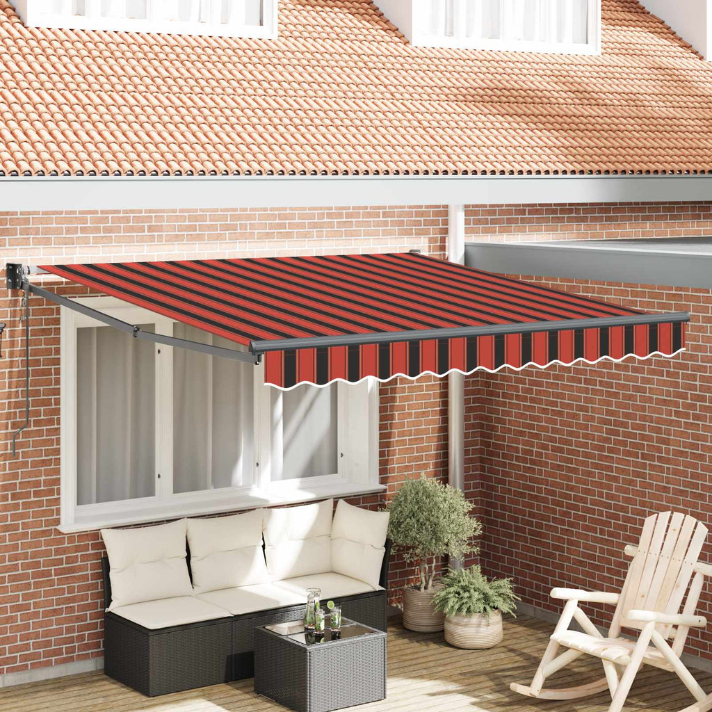 vidaXL Markiza Czerwony i Czarny 350 x 250 x 165 cm Poliester