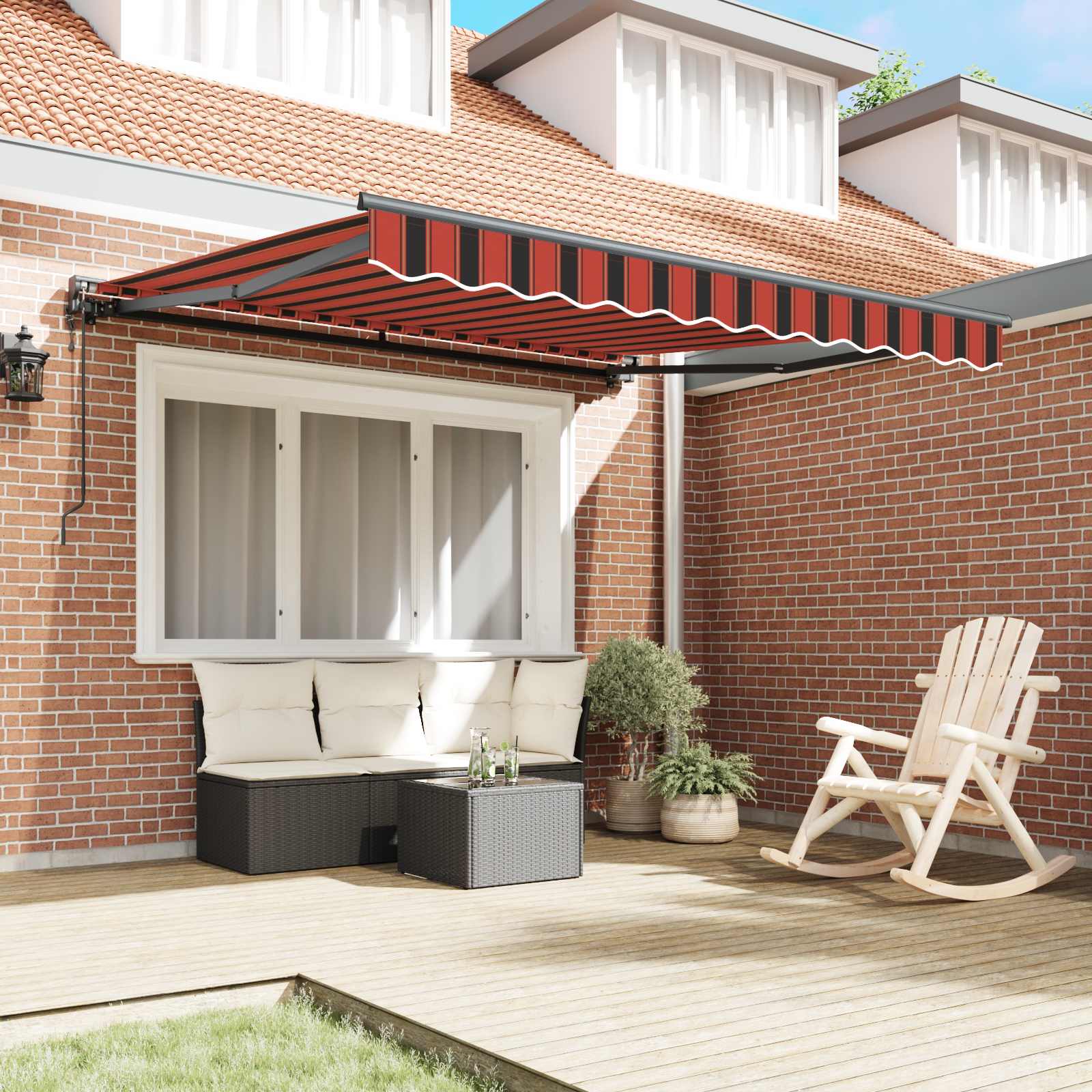 vidaXL Rama markizy Pomarańczowy i Czarny 350 x 250 cm
