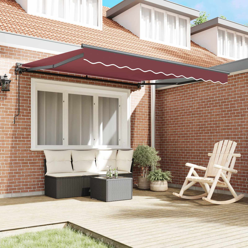 vidaXL Rama markizy bordowy 350 x 250 cm Poliester z powłoką PU