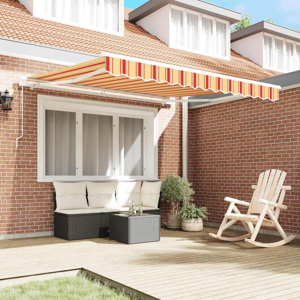 vidaXL Markiza wysuwana Żółty i pomarańczowy 350 x 250 x 165 cm