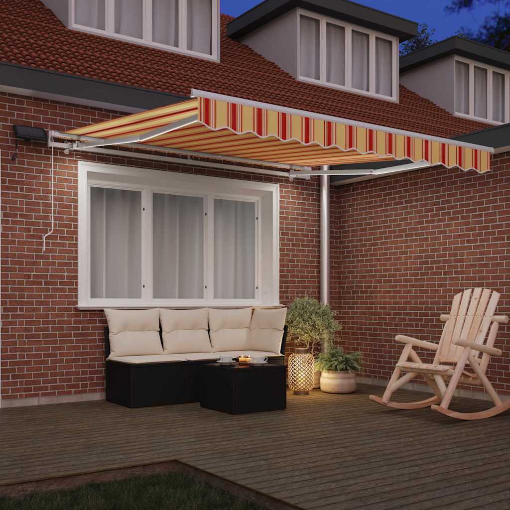 vidaXL Markiza zwijana Żółty i pomarańczowy 350 x 250 cm
