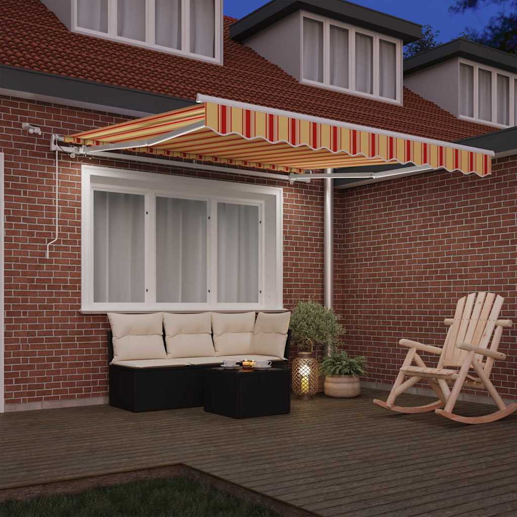 vidaXL Tkanina Zadaszenia Żółty i pomarańczowy 350 x 250 cm Poliester