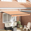 vidaXL Markiza wysuwana Żółty i pomarańczowy 350 x 250 cm
