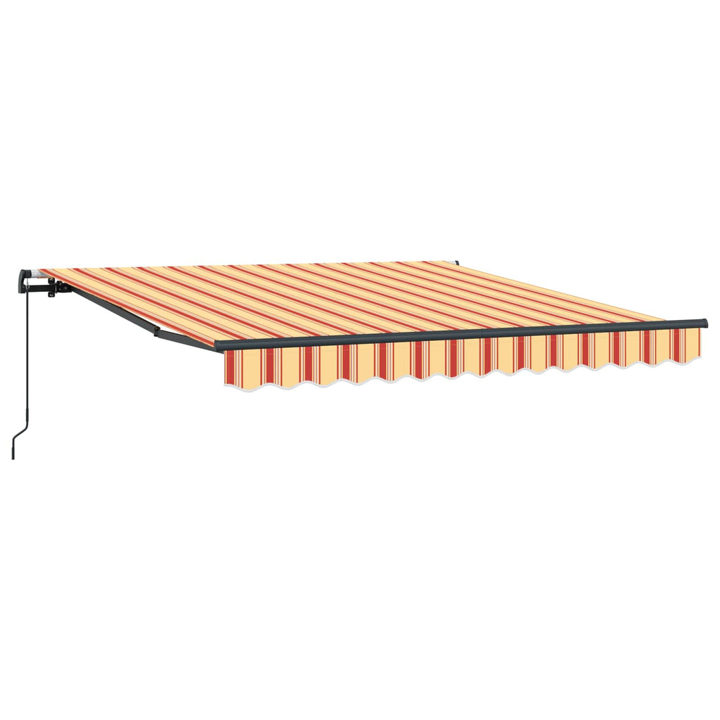 vidaXL Markiza wysuwana Żółty i pomarańczowy 350 x 250 cm