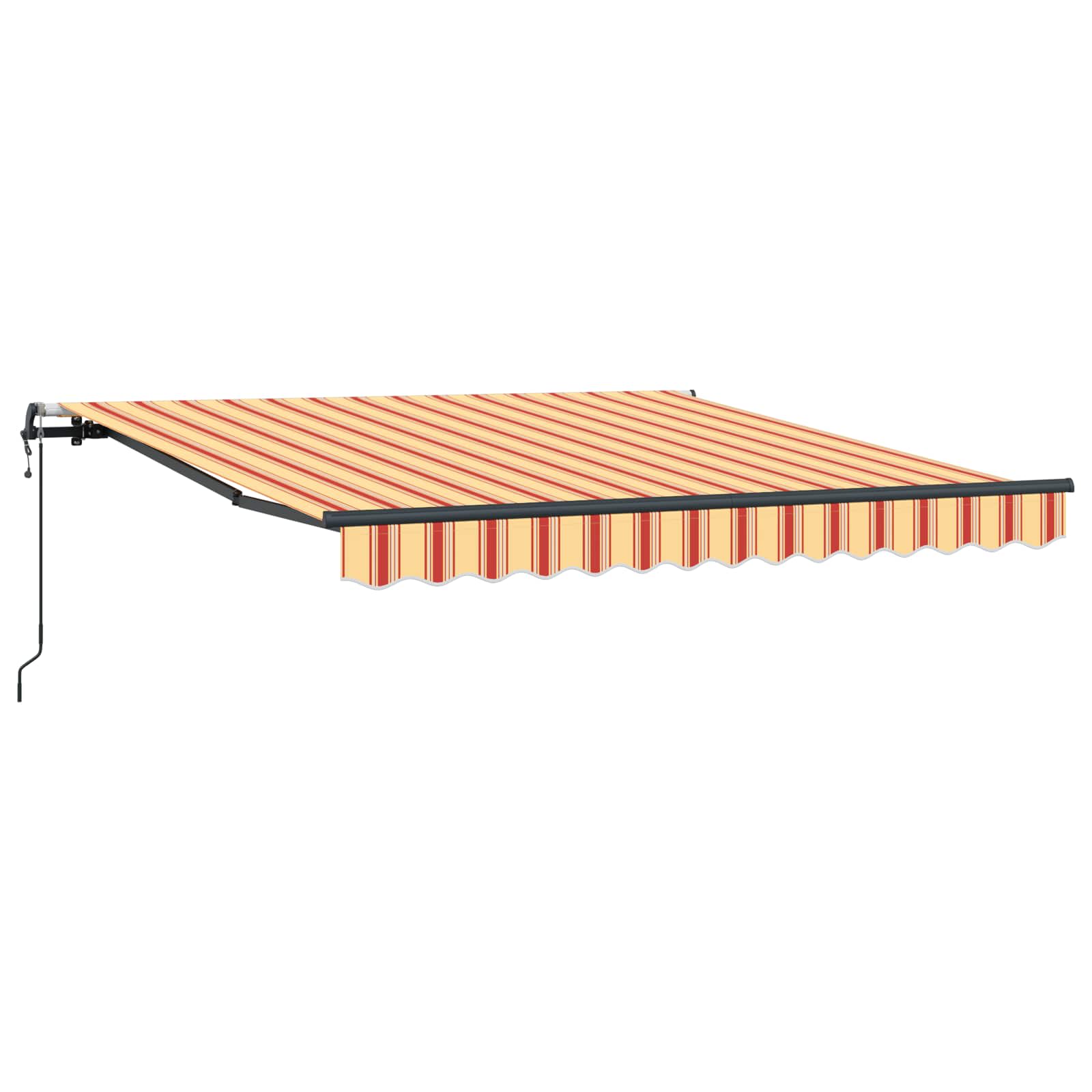 vidaXL Markiza wysuwana Żółty i pomarańczowy 350 x 250 cm