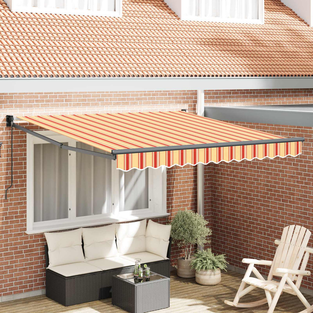vidaXL Markiza wysuwana Żółty i pomarańczowy 350 x 250 x 165 cm