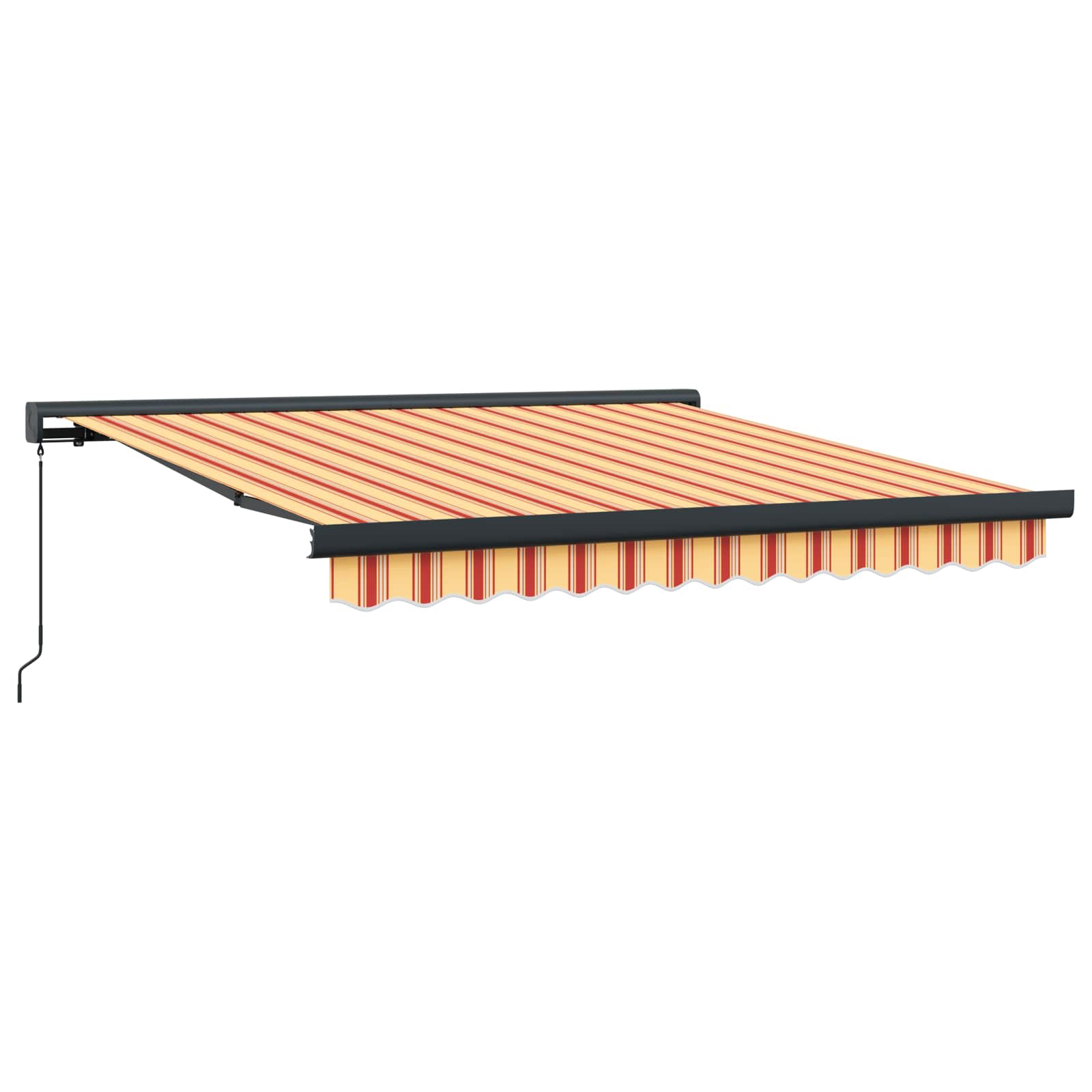 vidaXL Markiza wysuwana Żółty i pomarańczowy 350 x 250 cm