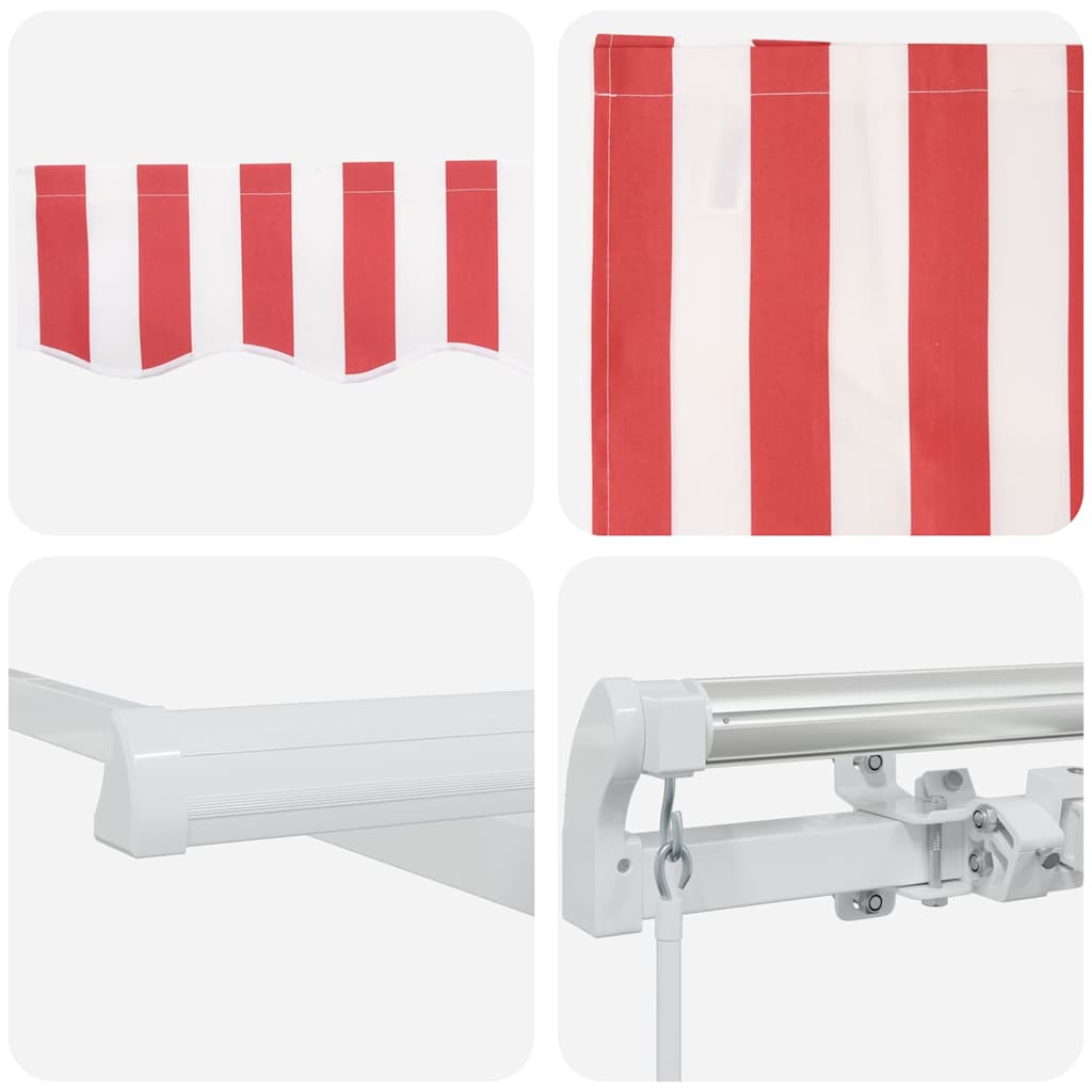 vidaXL Markiza wysuwana czerwony 350 x 250 cm Poliester i aluminium