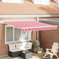 vidaXL Markiza wysuwana czerwony 350 x 250 cm Poliester i aluminium