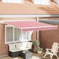 vidaXL Markiza wysuwana Czerwony i Biały 350 x 250 cm
