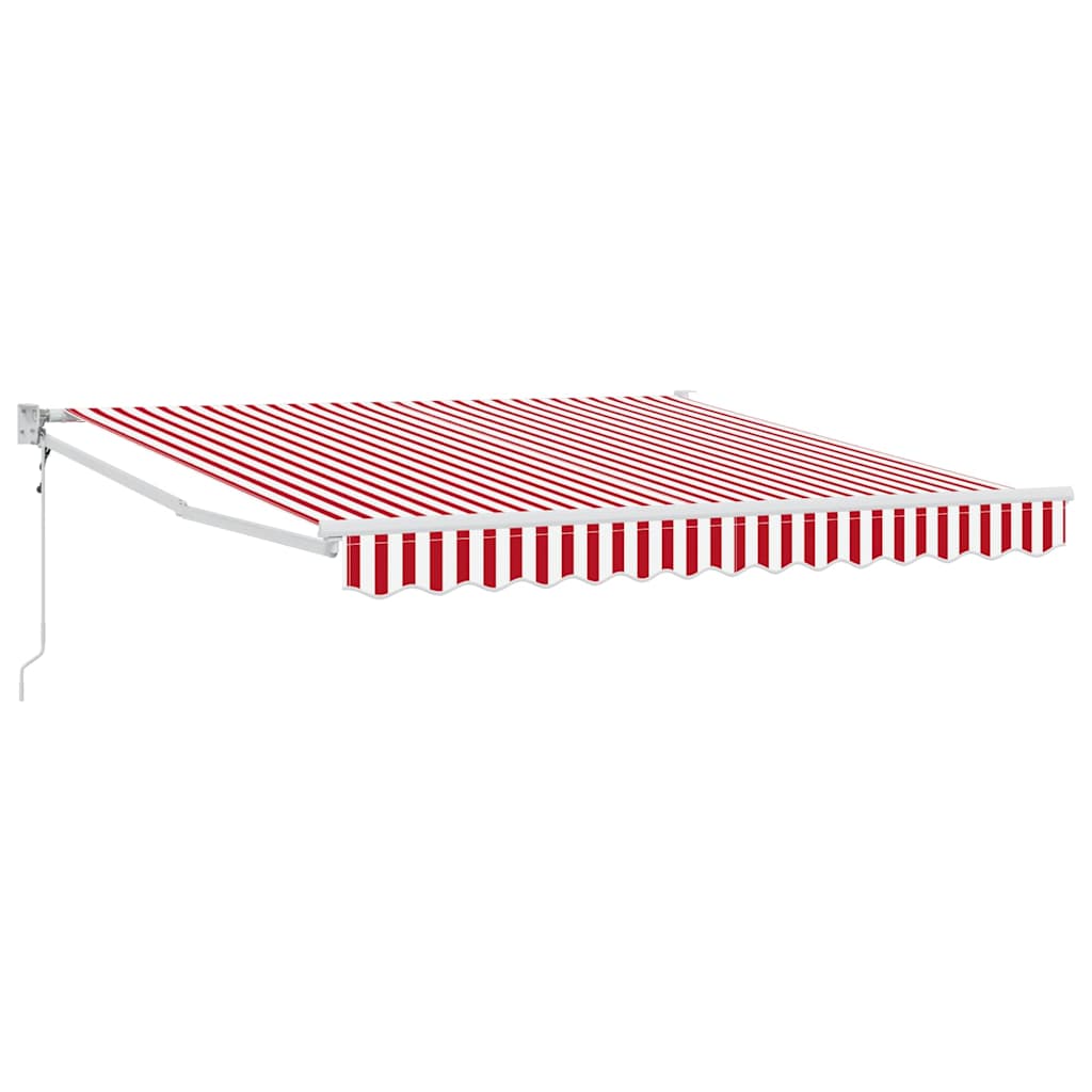 vidaXL Markiza zwijana Czerwony i Biały 350 x 250 cm