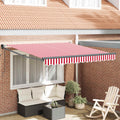 vidaXL Markiza zwijana Czerwony i Biały 350 x 250 cm