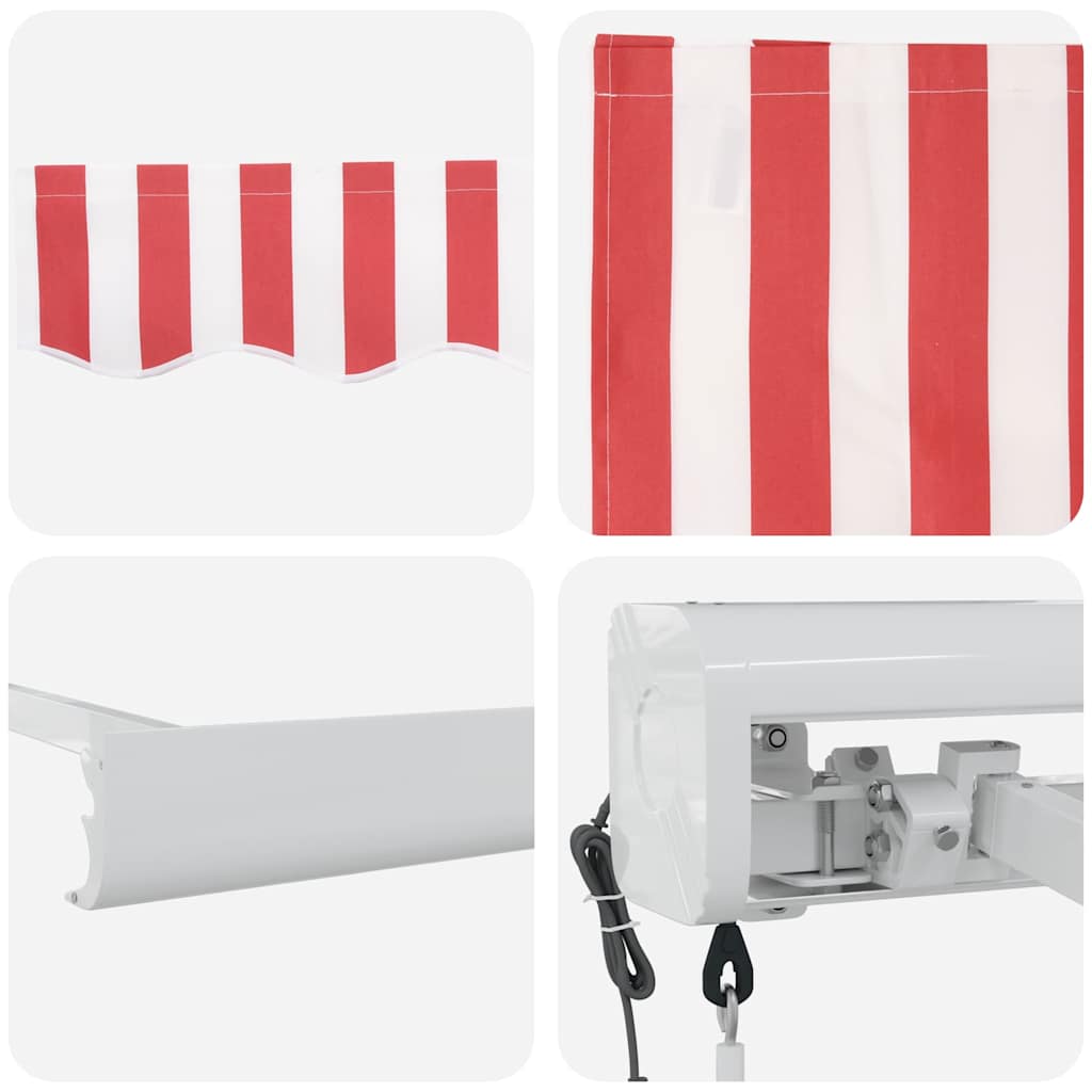 vidaXL Markiza Czerwony i Biały 350 x 250 x 165 cm