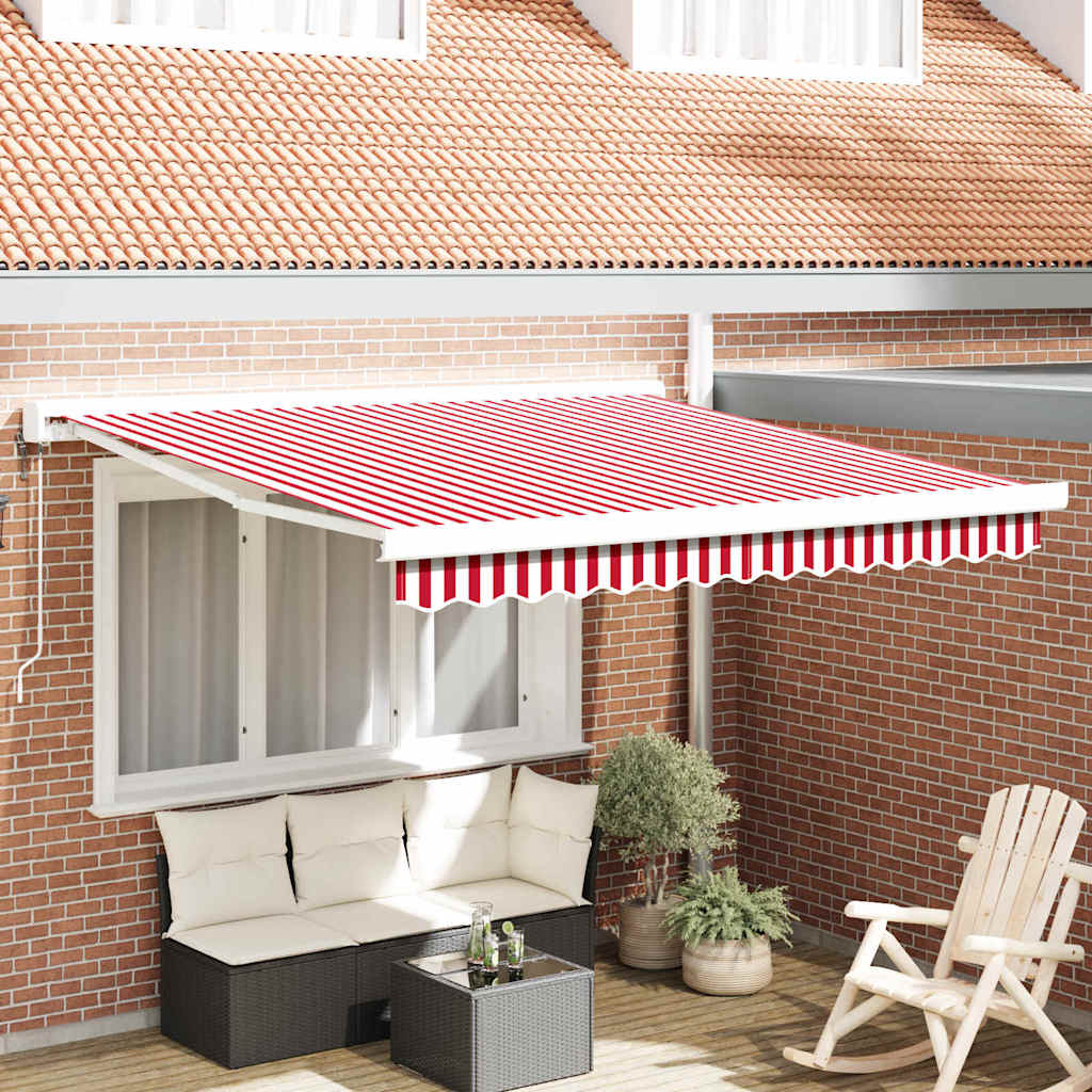 vidaXL Markiza Czerwony i Biały 350 x 250 x 165 cm