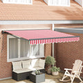 vidaXL Rama markizy Czerwony i Biały 350 x 250 cm