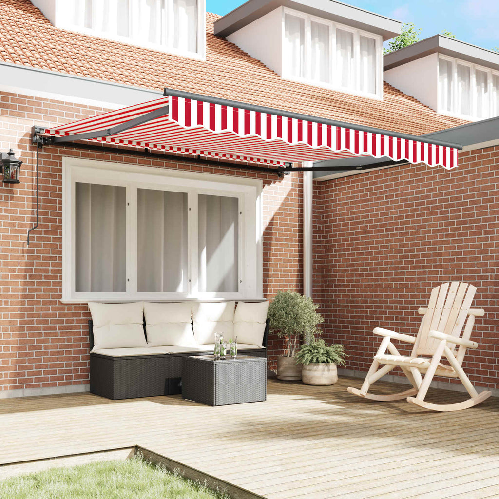 vidaXL Rama markizy Czerwony i Biały 350 x 250 cm
