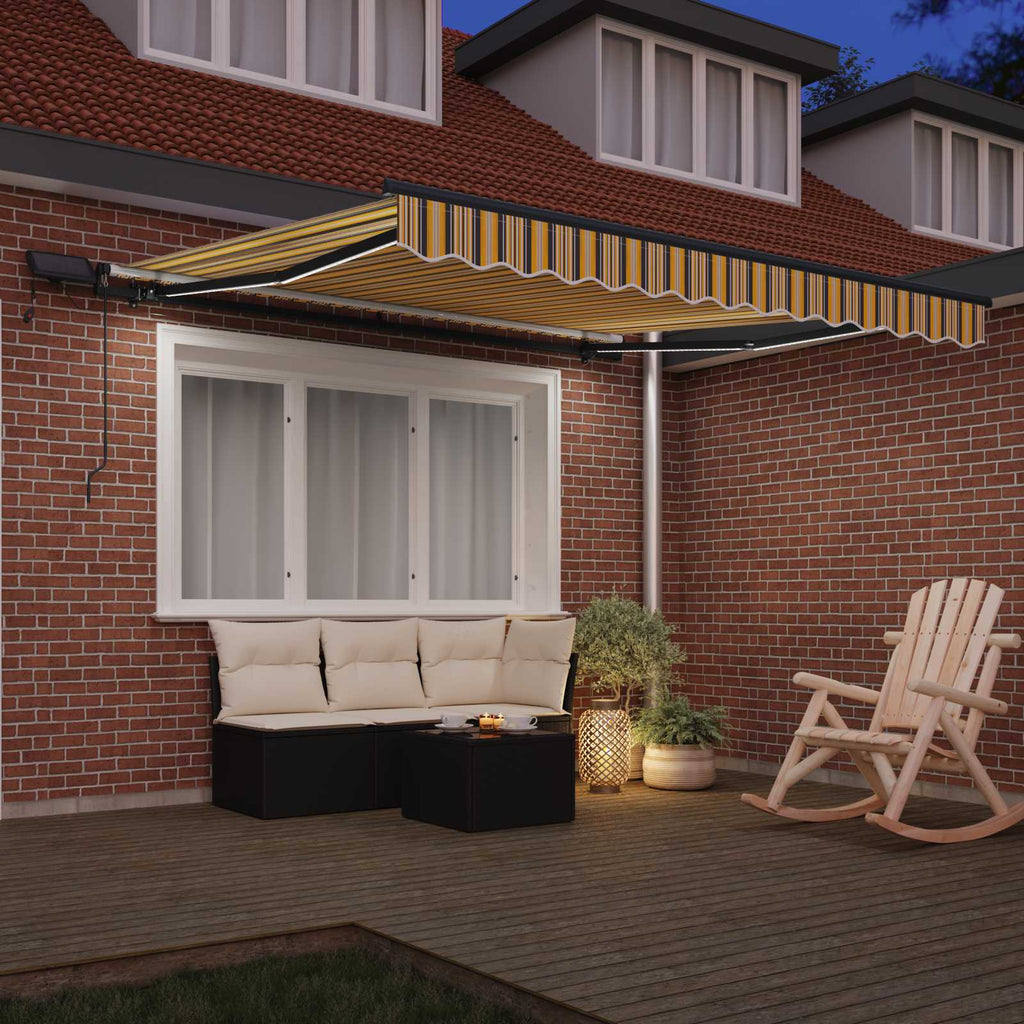 vidaXL Markiza wysuwana Wielokolorowe 350 x 250 cm Tkanina i aluminium