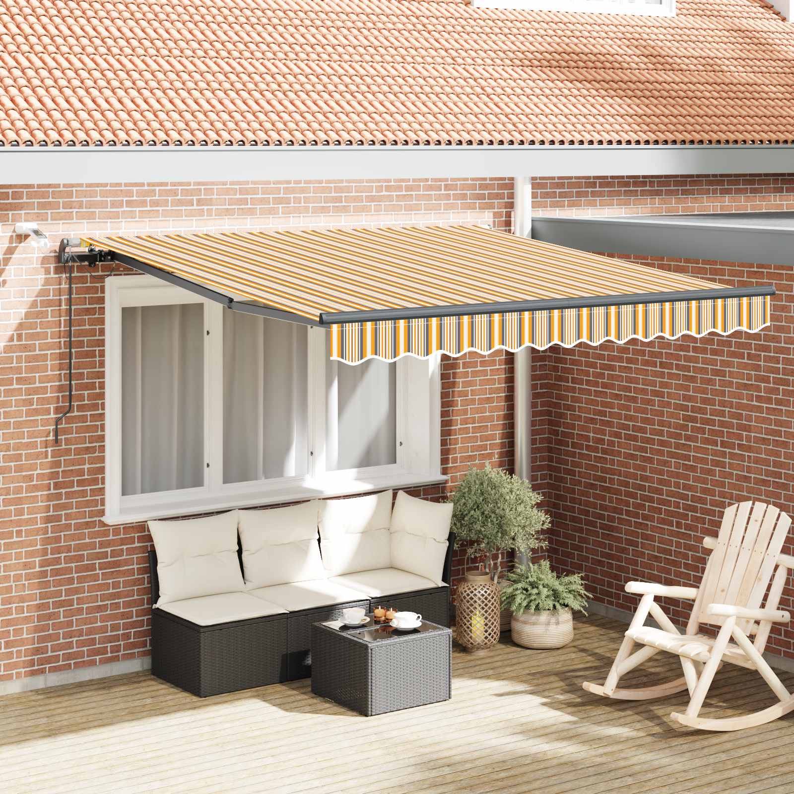 vidaXL Tkanina Zadaszenia Wielokolorowe 350 x 250 cm Poliester