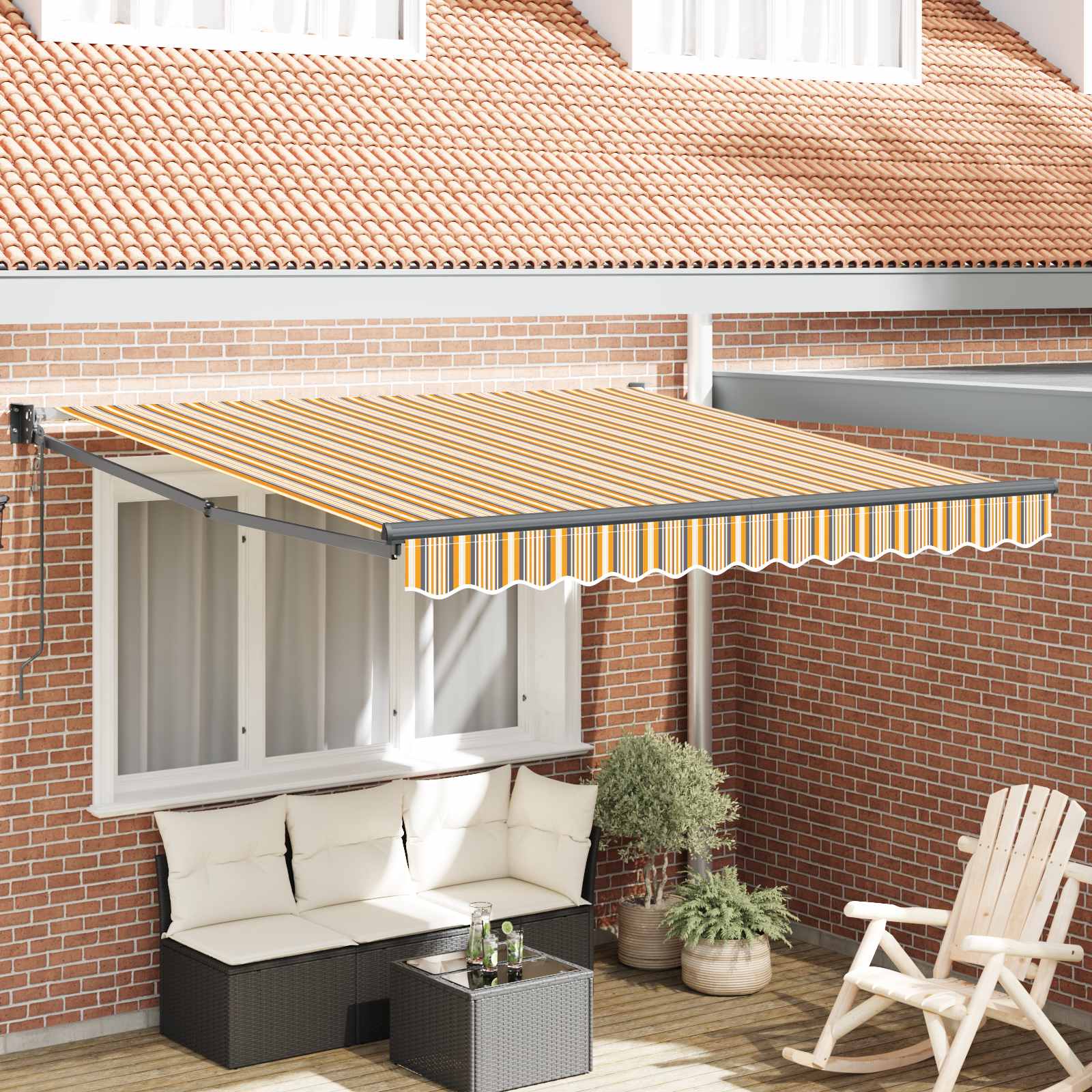 vidaXL Markiza zwijana Wielokolorowe 350 x 250 cm