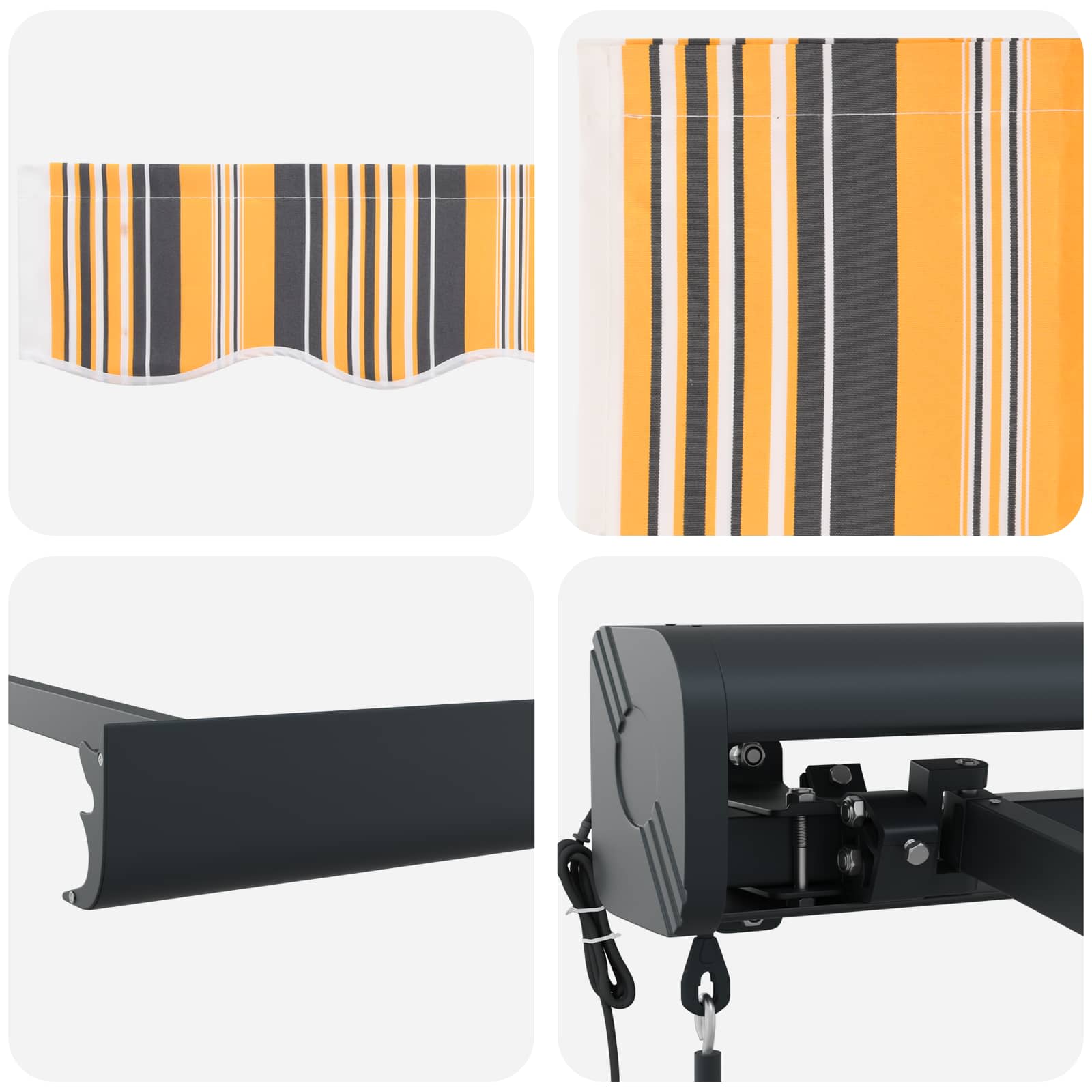 vidaXL Markiza wysuwana Wielokolorowe 350 x 250 x 165 cm