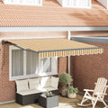 vidaXL Rama markizy Żółty i Szary 350 x 250 cm Poliester z powłoką PU