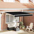 vidaXL Markiza wysuwana Czarny 350 x 250 cm Tkanina i aluminium