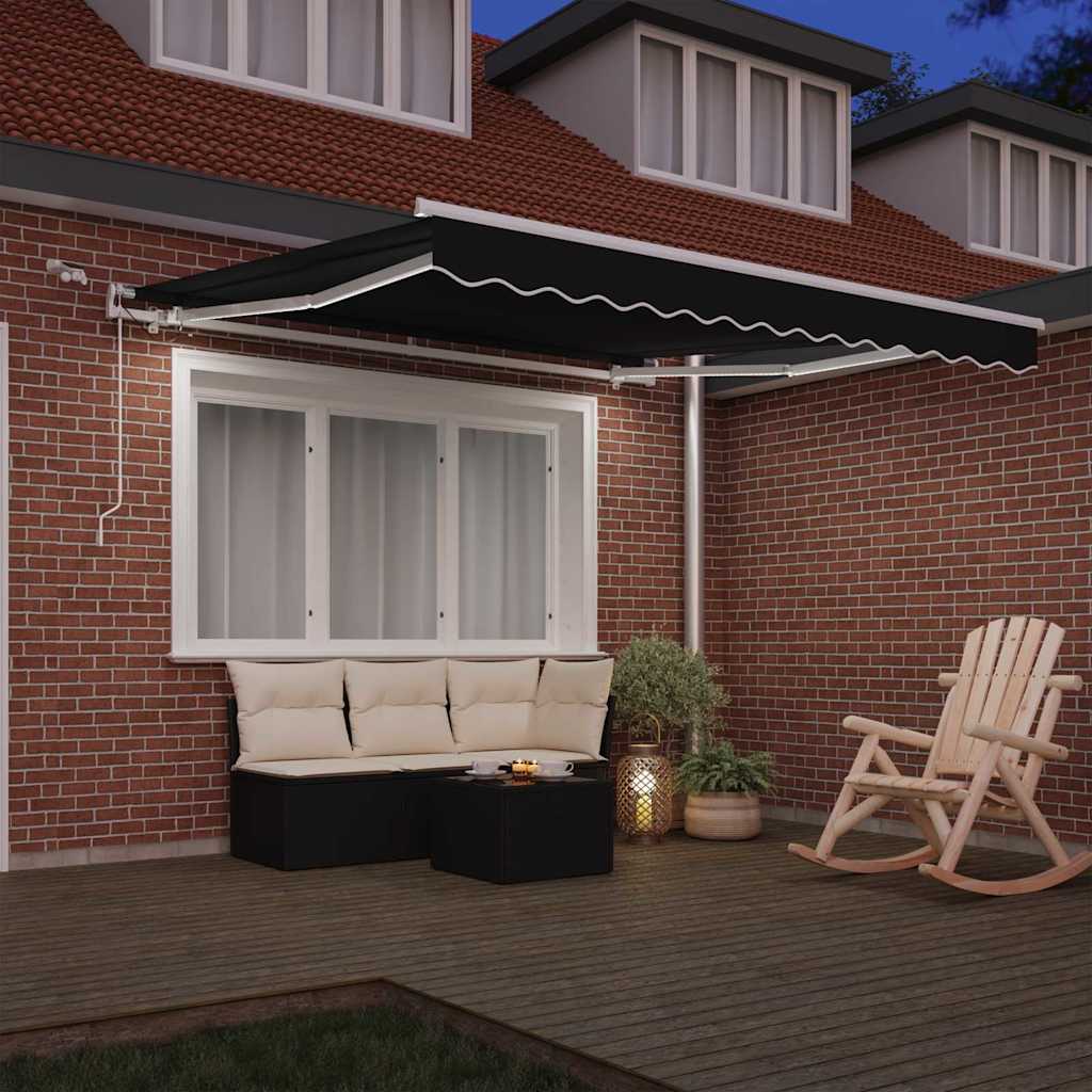 vidaXL Tkanina Zadaszenia Czarny 350 x 250 cm Poliester