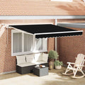 vidaXL Tkanina Zadaszenia Czarny 350 x 250 cm Poliester