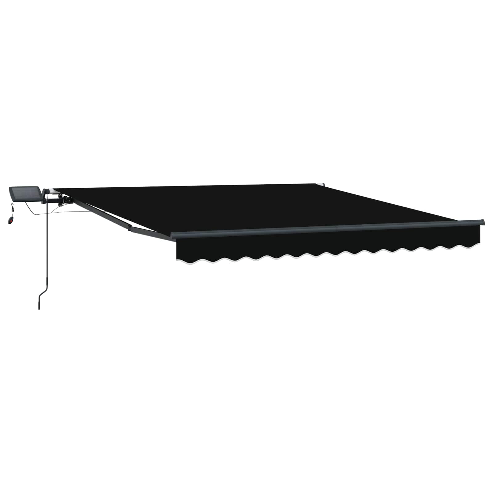 vidaXL Markiza wysuwana Czarny 350 x 250 cm Tkanina i aluminium
