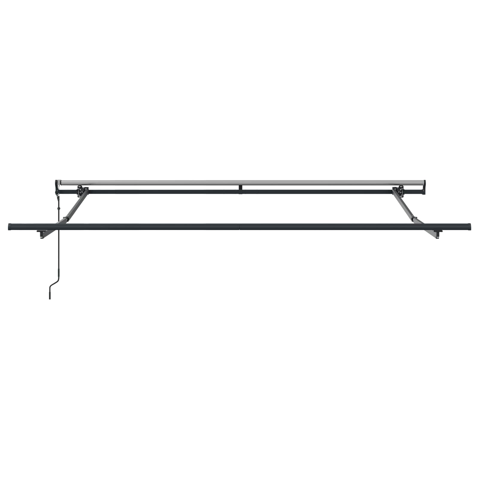 vidaXL Markiza wysuwana Czarny 350 x 250 cm Tkanina i aluminium