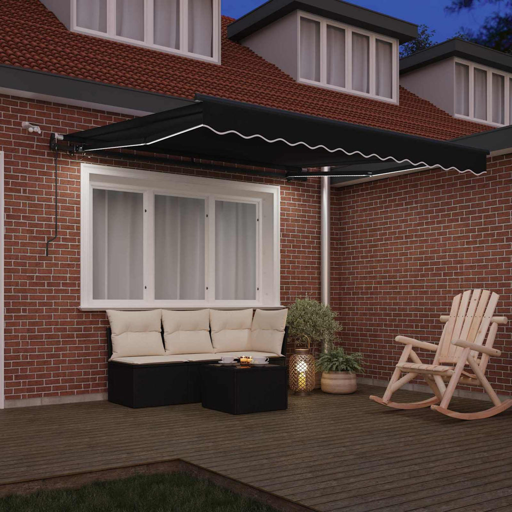 vidaXL Tkanina Zadaszenia Czarny 350 x 250 cm Poliester