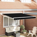 vidaXL Markiza wysuwana Czarny 350 x 250 cm Poliester i aluminium