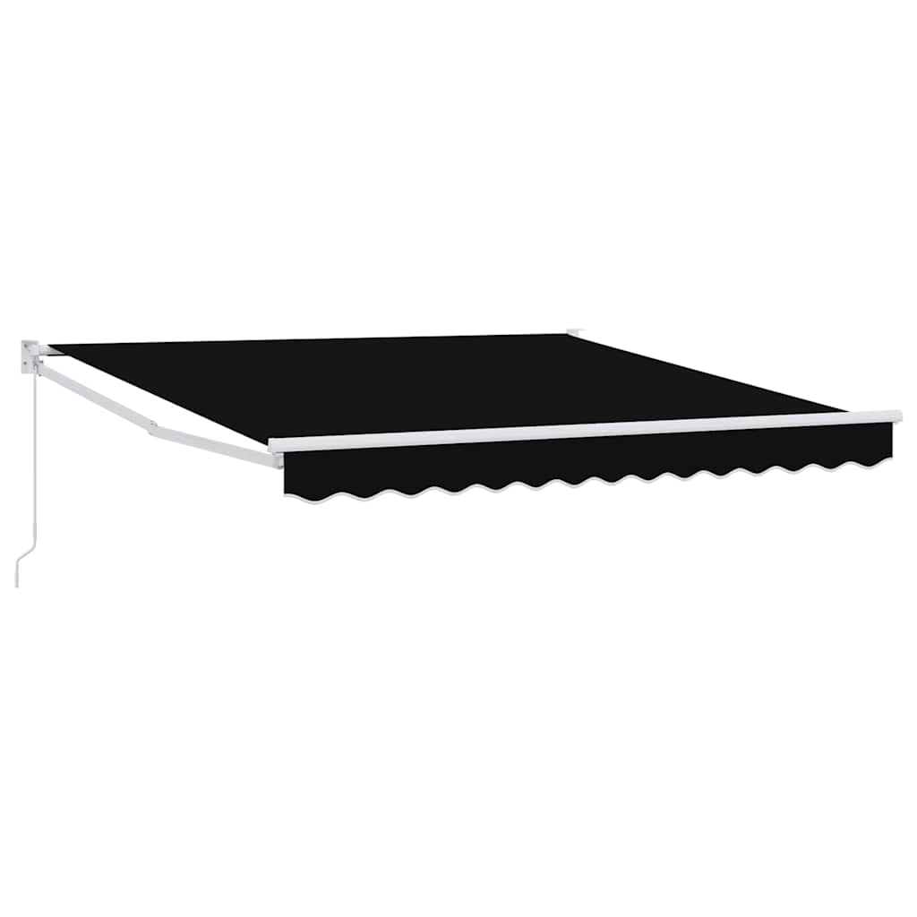 vidaXL Markiza wysuwana Czarny 350 x 250 cm Poliester i aluminium