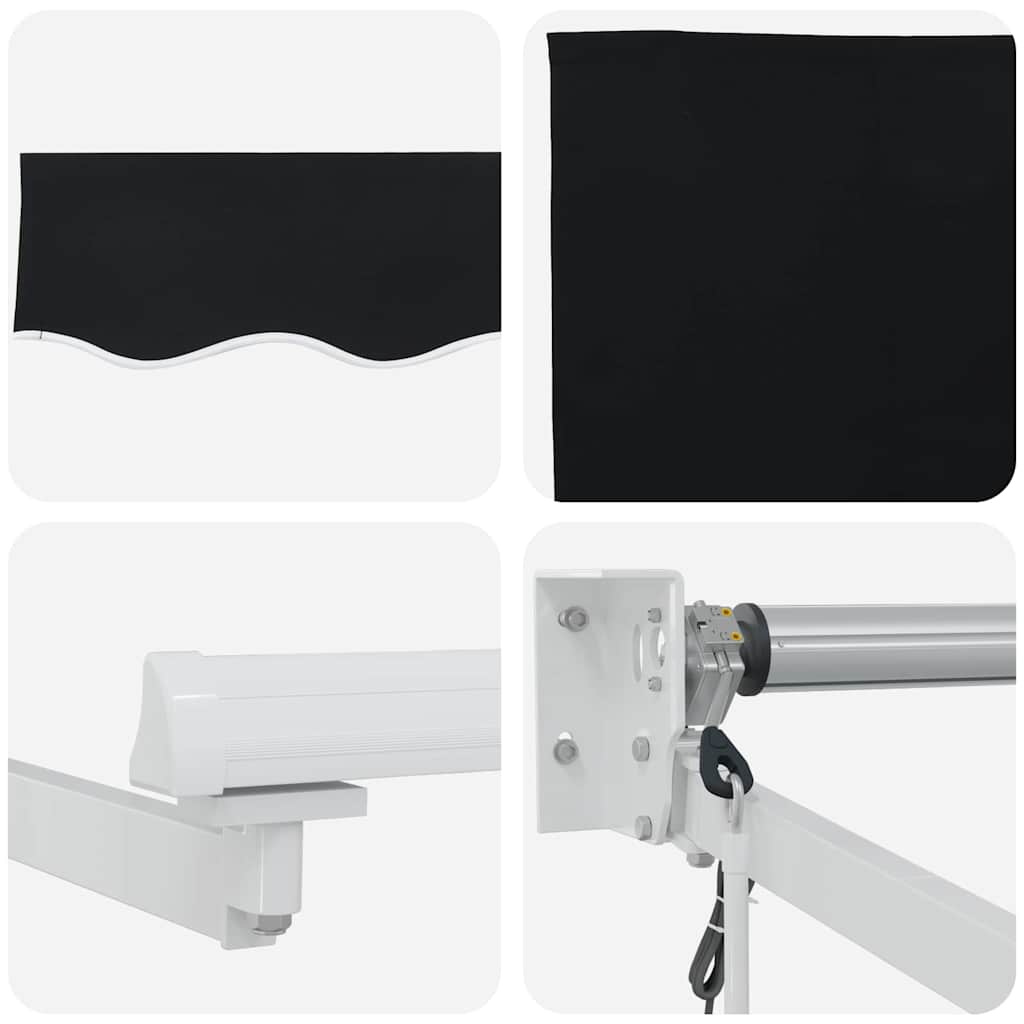 vidaXL Markiza Czarny 350 x 250 cm Poliester i Metal