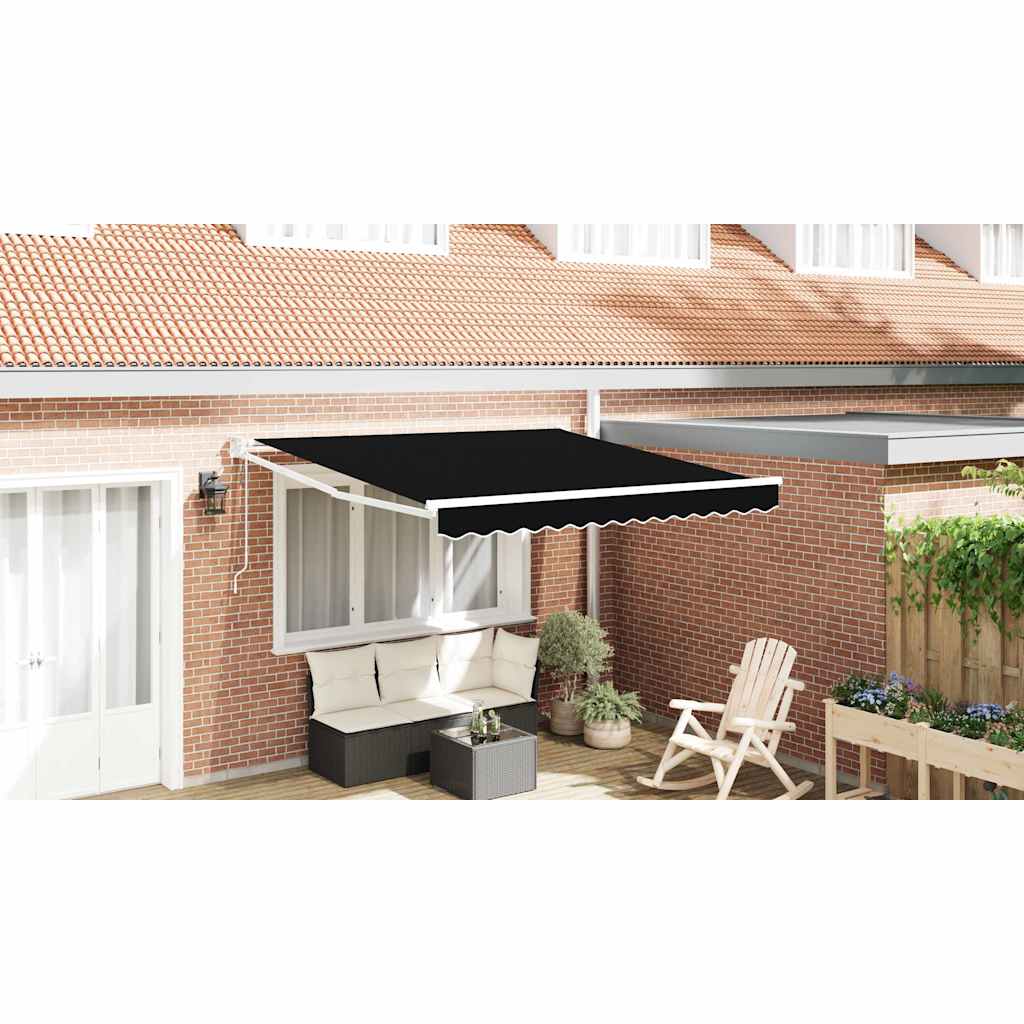 vidaXL Markiza Czarny 350 x 250 cm Poliester i Metal