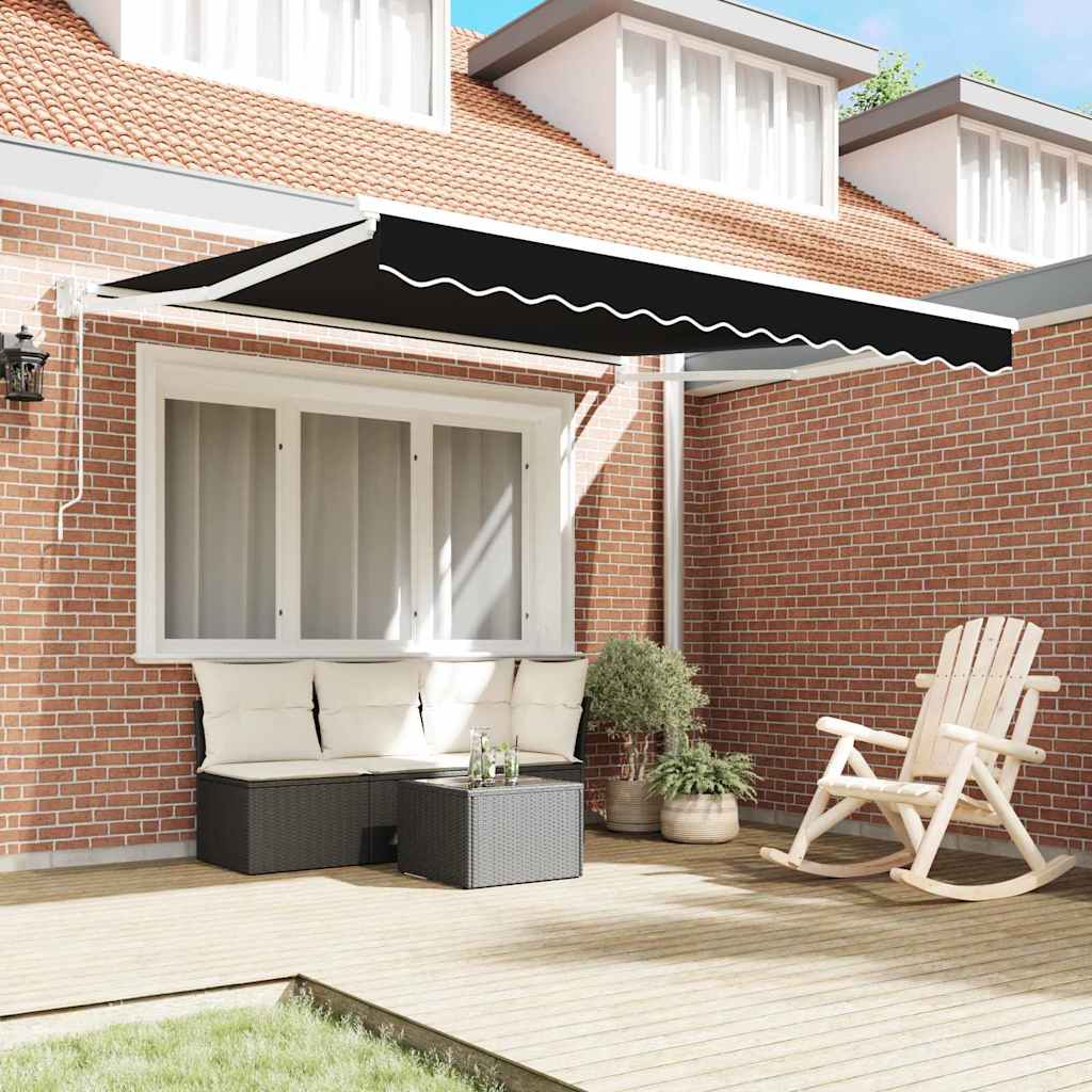 vidaXL Markiza Czarny 350 x 250 cm Poliester i Metal