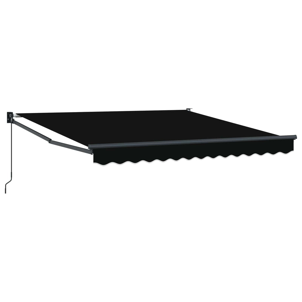 vidaXL Markiza wysuwana Czarny 350 x 250 cm Poliester i aluminium