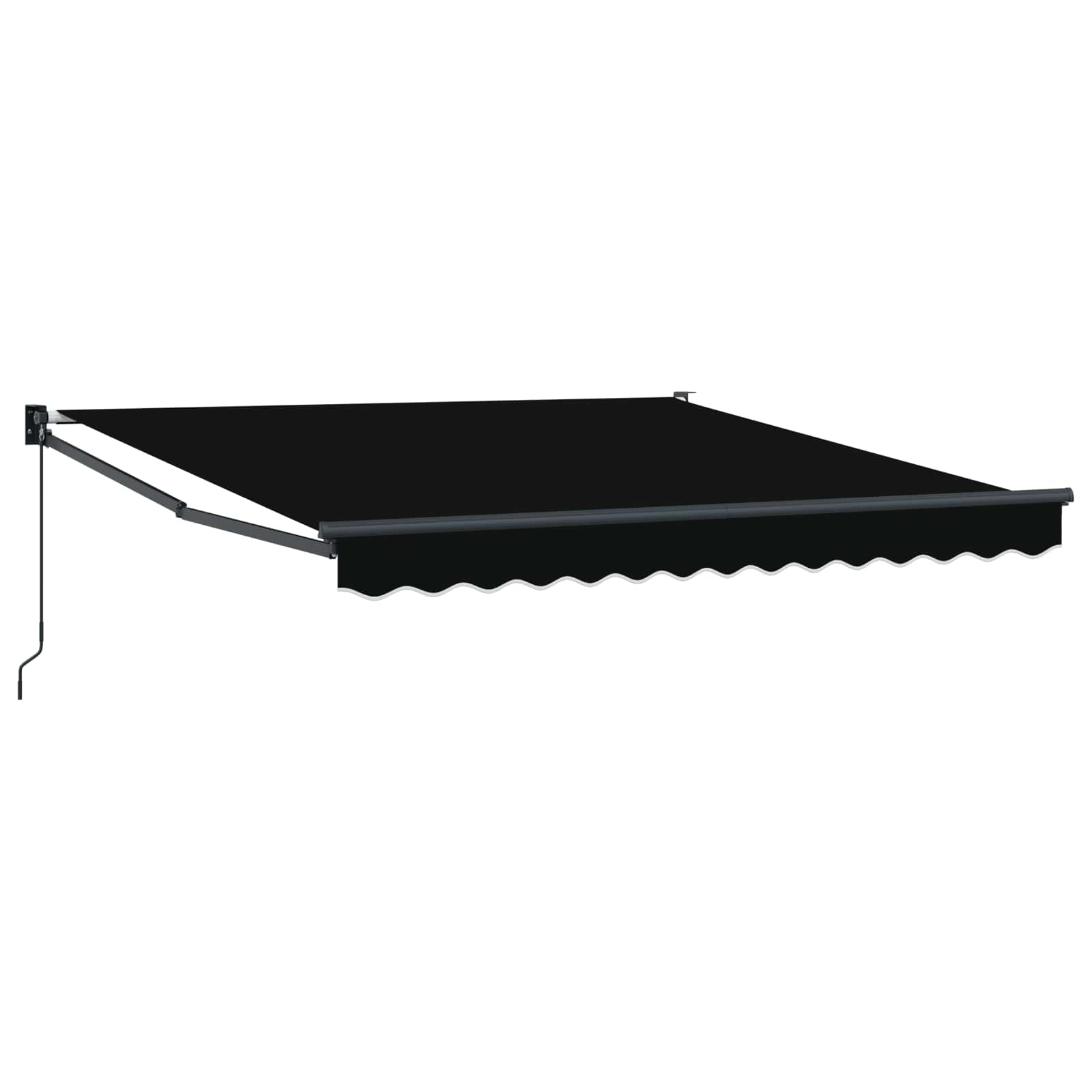 vidaXL Markiza wysuwana Czarny 350 x 250 cm Poliester i aluminium