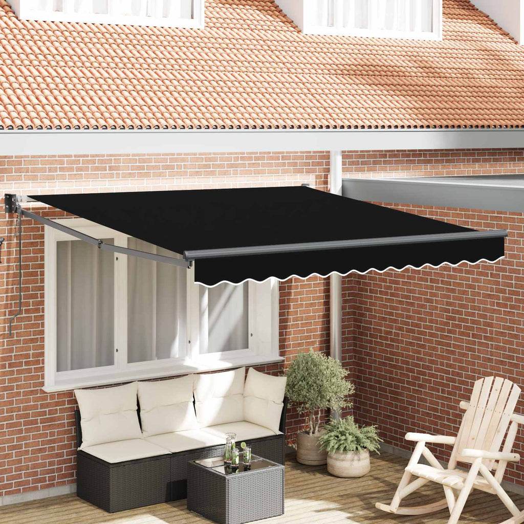 vidaXL Markiza Czarny 350 x 250 cm Poliester i Metal