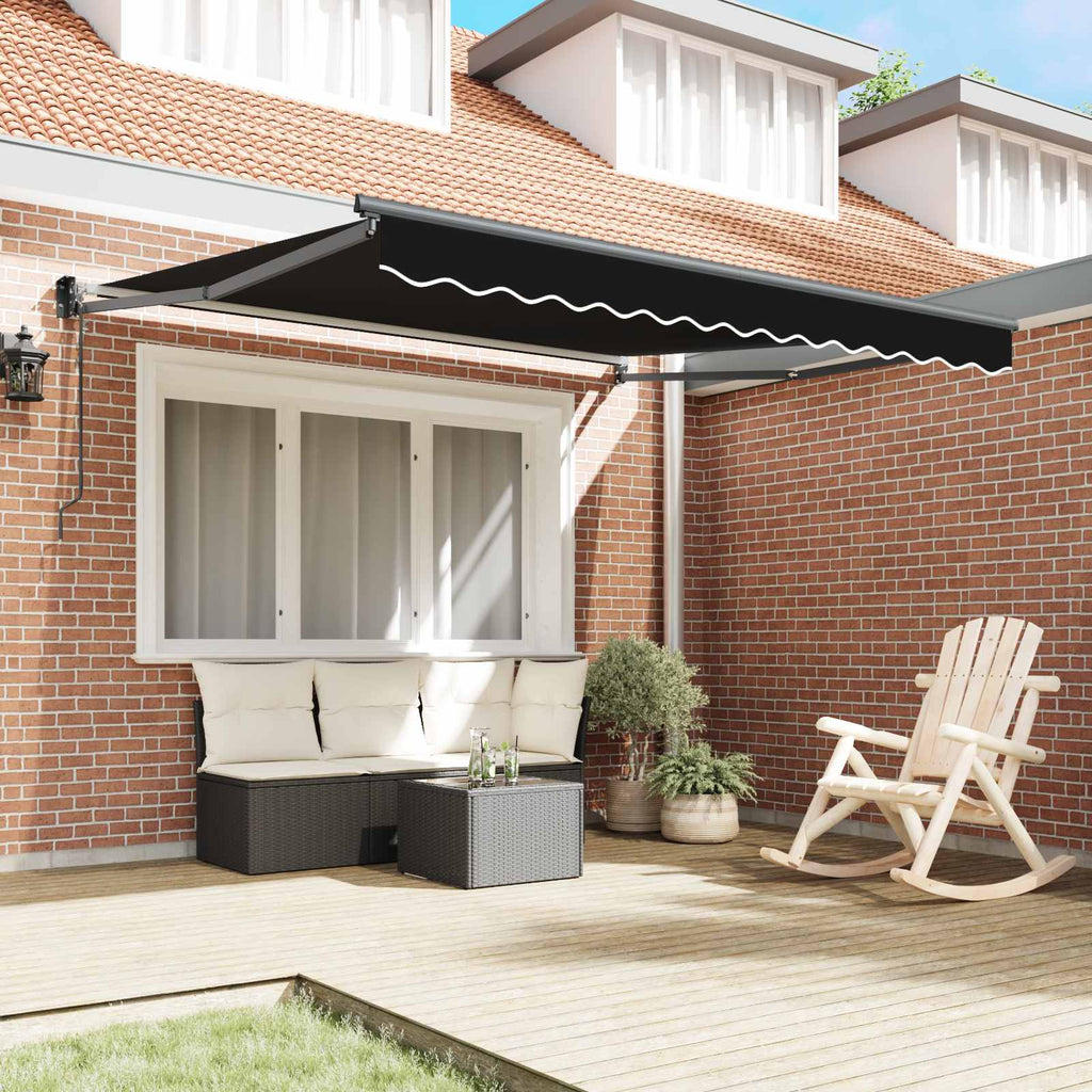 vidaXL Markiza Czarny 350 x 250 cm Poliester i Metal