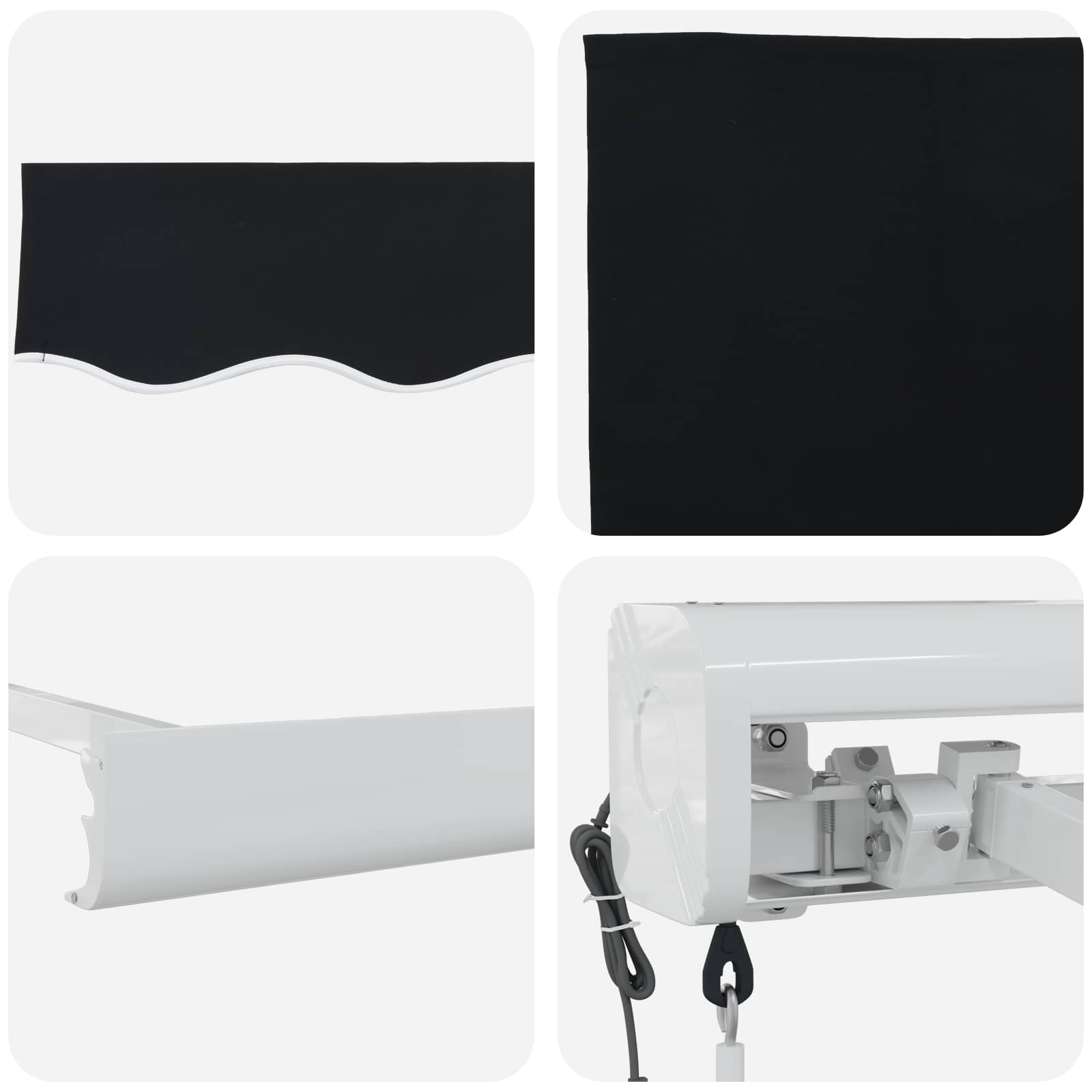 vidaXL Markiza Czarny 350 x 250 cm Poliester i aluminium