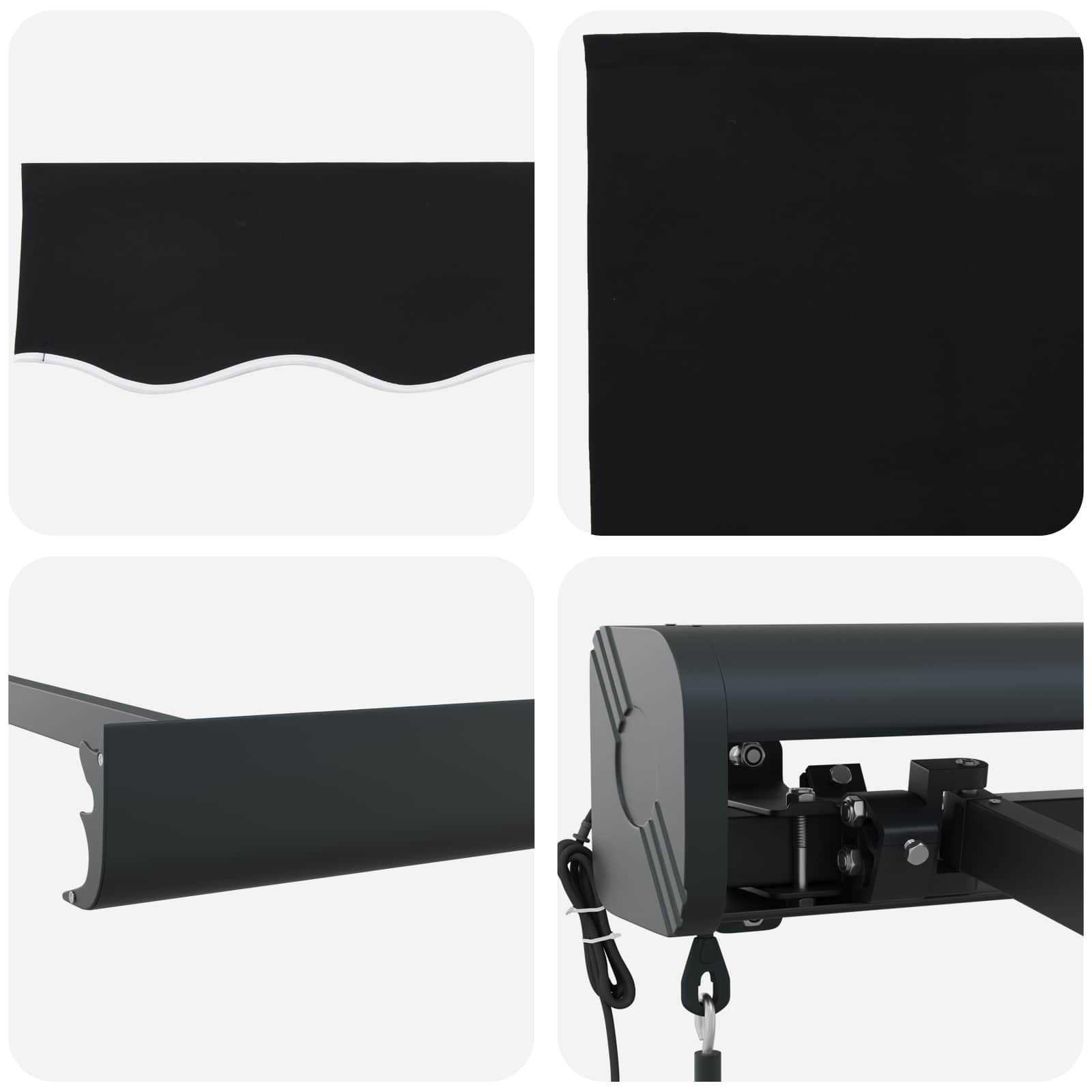 vidaXL Markiza Czarny 350 x 250 x 165 cm Poliester i aluminium